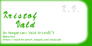 kristof vald business card